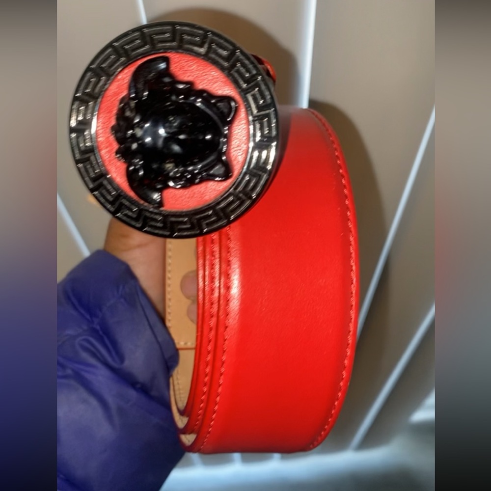 Men’s Versace belt red